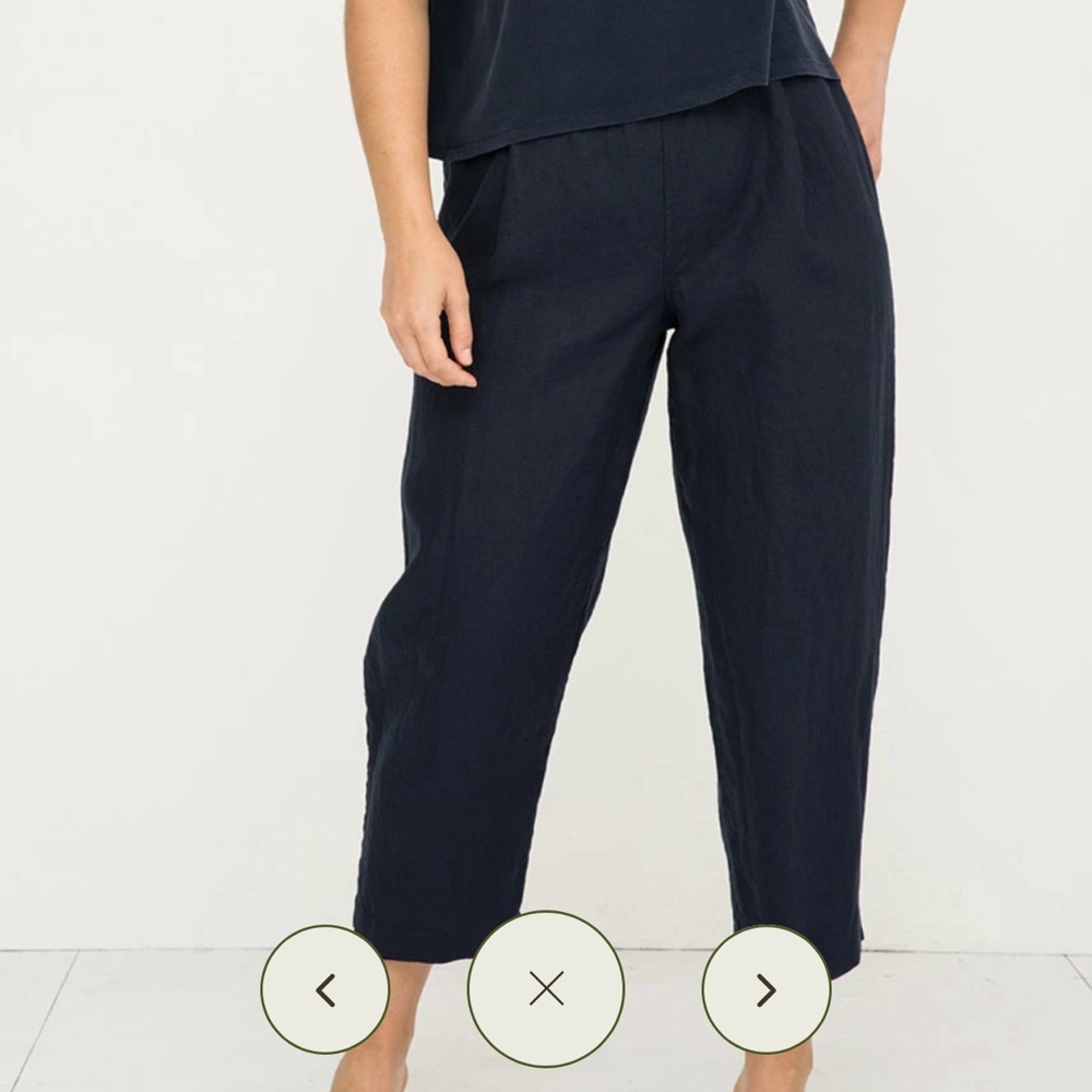 Elizabeth Suzann Andy trouser navy linen S-R